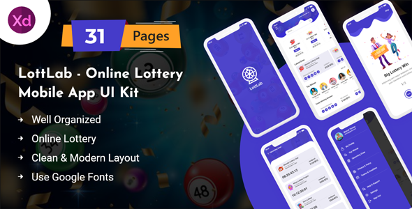 [Download] LottLab – Online Lottery Mobile App UI Kit 