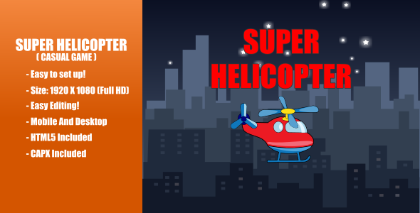 Download Super Helicopter | Construct 2 Nulled 