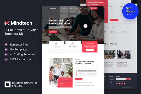 [Download] Mindtech – IT Solutions & Services Company Elementor Template Kit 