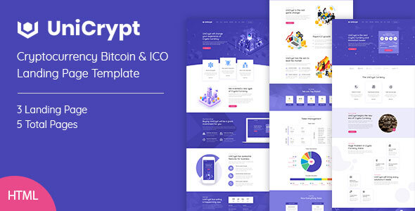 [Download] UniCrypt – Cryptocurrency Landing Page HTML Template 