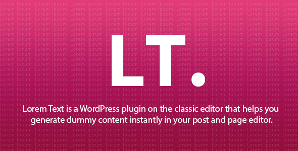 Download Lorem Text – WordPress Plugin – Classic Editor Addon Nulled 