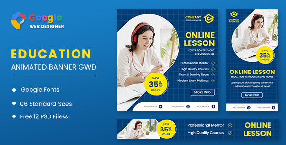 Download Online Course Animated Banner GWD Nulled 