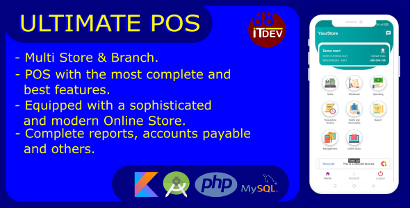 [Download] Ultimate Point Of Sales (POS) complete package, Android and Online Store with rest api php mysql 