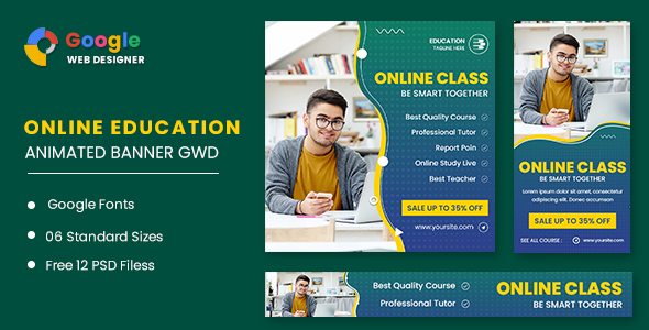 Download Online Class Animated Banner GWD Nulled 