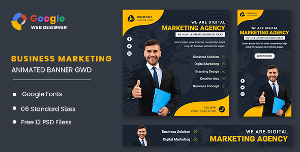 Download Marketing Agency Google Adwords Banner Animated GWD Nulled 