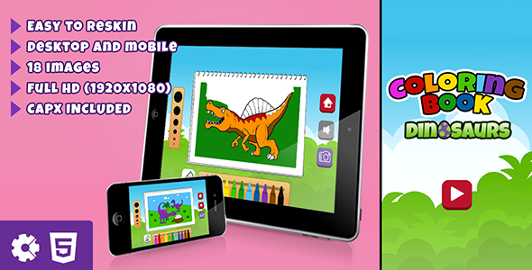[Download] Dinosaurs Coloring Book – HTML5 Educational Game (.capx) 