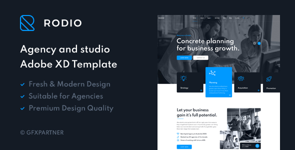 [Download] Rodio – Agency & Studio Adobe XD Template 