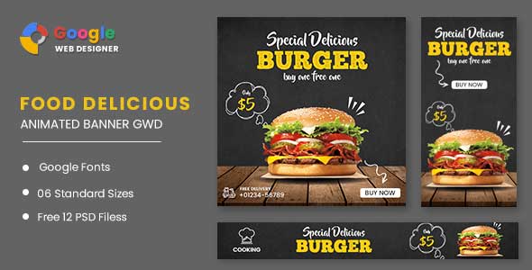 Download Food Animated Banner GWD Nulled 