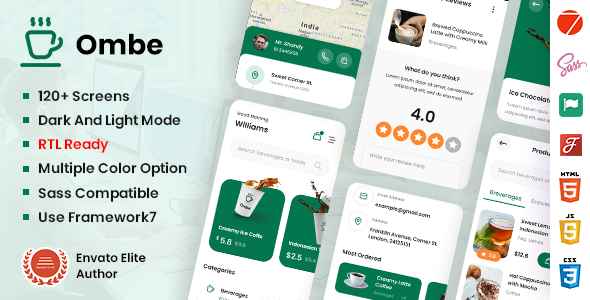 [Download] Ombe – Coffee Shop Mobile App Template 