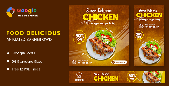 Download Food Chicken Animated Banner GWD Nulled 
