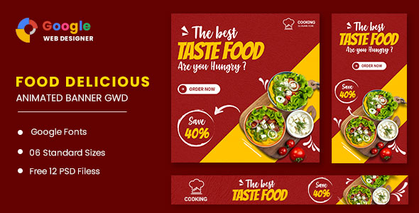 Nulled Fast Food Animated Banner GWD free download