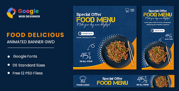 Nulled Food Menu Animated Banner GWD free download