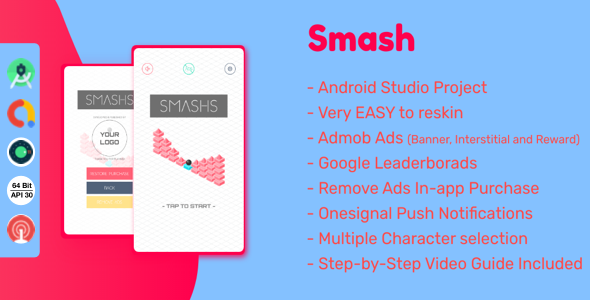 Download Smash Ball : (Android Studio+Admob+Reward Video ads+Inapp purchase+Leaderboards) Nulled 