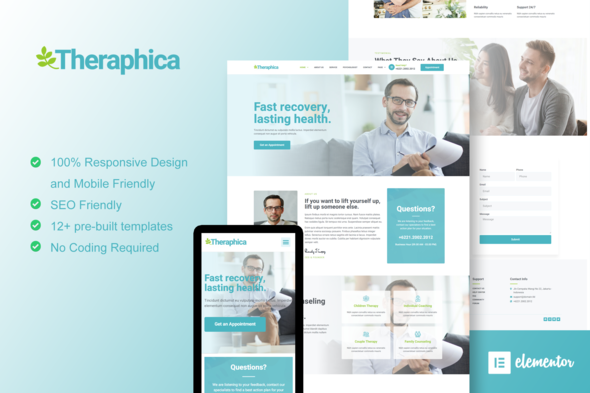 [Download] Therapica – Mental Health & Psychologist Elementor Template Kit 