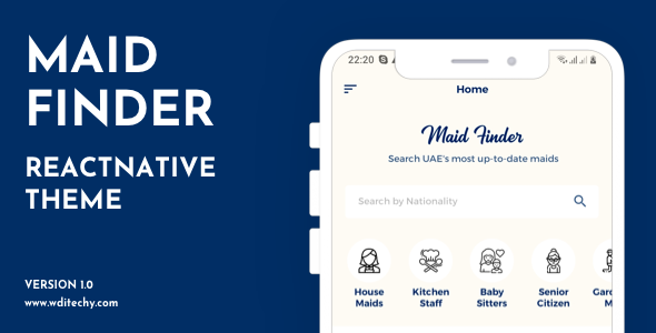 Download MaidFinder React Native Theme/Template Nulled 