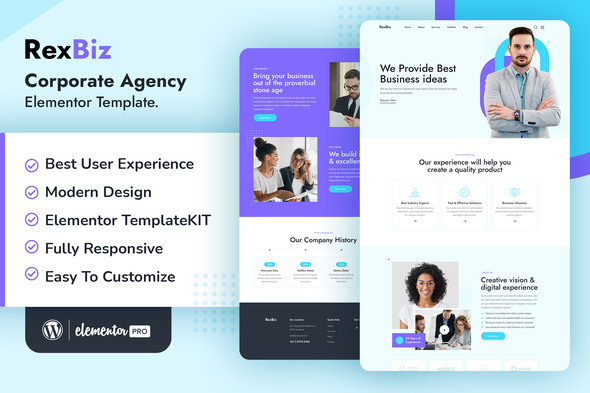 [Download] Rexbiz – Corporate Agency Elementor Template Kit 