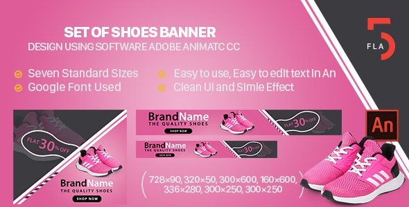 [Download] Shoes Banner Ad Animated HTML5 – Animate CC 