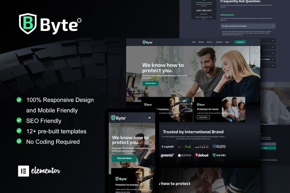 [Download] Byte – Cyber Security Business Elementor Template Kit 