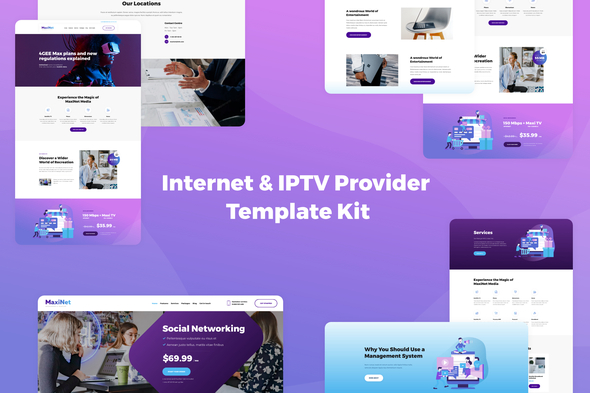 [Download] MaxiNet – Internet & IPTV Provider Elementor Template Kit 