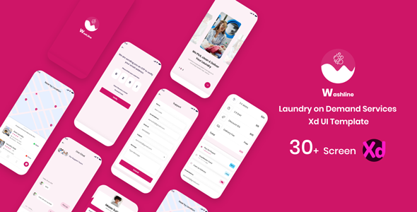 [Download] WashLine – On demand laundry mobile App UI Kit 