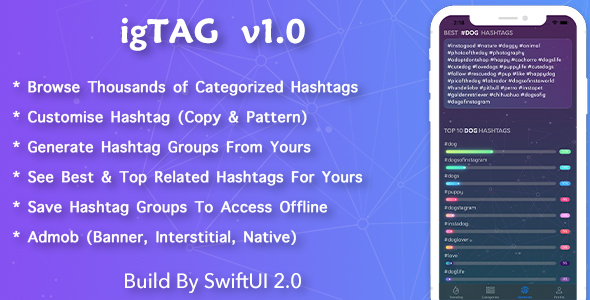 Download igTAG : Hashtags for Instagram & TikTok Nulled 