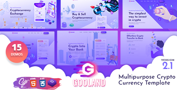 [Download] Gooland – Multipurpose Crypto Currency HTML Template 