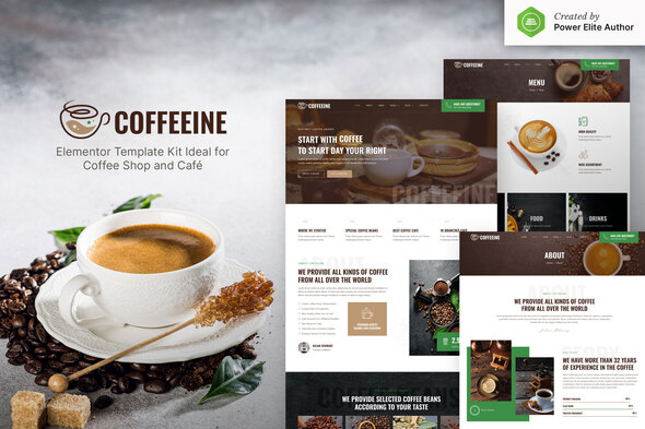 [Download] Coffeeine – Coffee Shop & Cafe Elementor Template Kit 