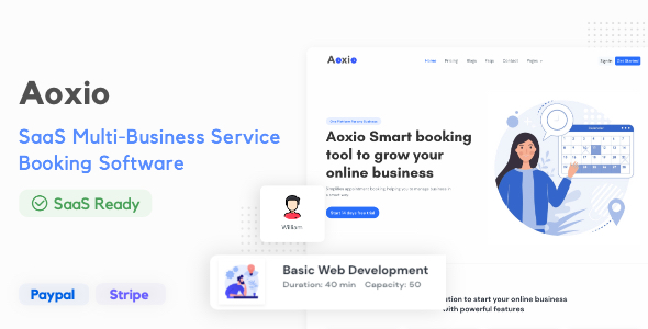 Download Aoxio – SaaS Multi-Business Service Booking Software Nulled 
