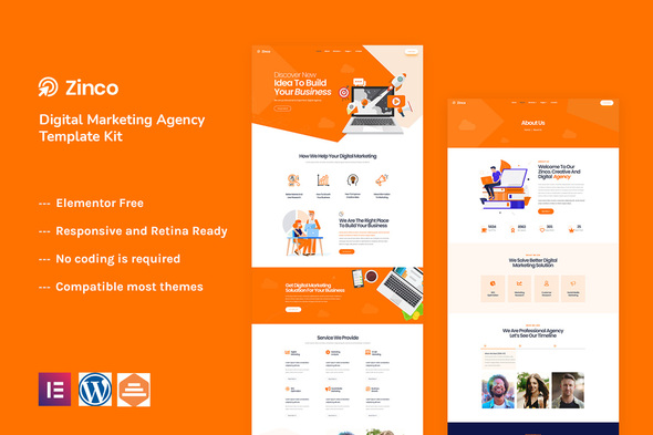 [Download] Zinco – Digital Marketing Agency Elementor Template Kit 