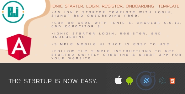 [Download] IONIC  starter template with login, signup and onboarding page: capacitor, cordova. 
