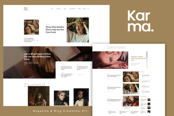 [Download] Karma – Blog & Magazine Elementor Template Kit 