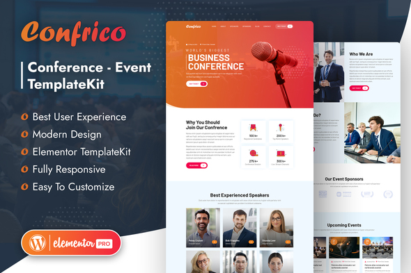 [Download] Confrico – Event & Conference Elementor Template Kit 
