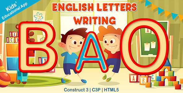 [Download] English Capital Letters Writing App (Construct 3 | C3P | HTML5) Kids Educational Game 
