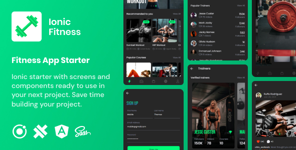 [Download] Ionic Fitness | Ionic 5 | Angular | UI Theme | Template App | Starter App & Components 