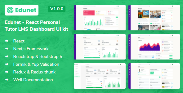 [Download] Edunet – React Personal Tutor LMS Dashboard UI kit 