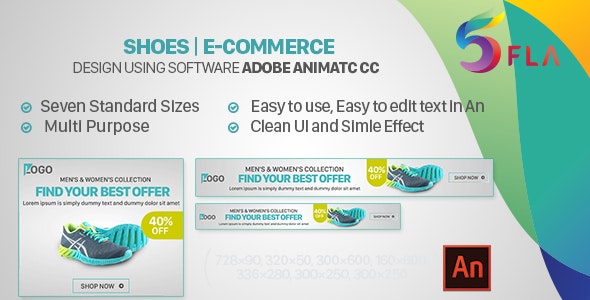 [Download] Shoes | E-Commerce HTML5 Banners – Animate CC 