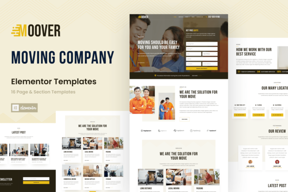 [Download] Moover – Moving Company Website Elementor Template Kit 