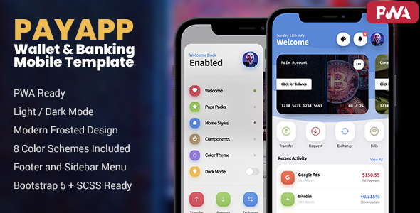 [Download] PayApp – Wallet & Banking PWA Mobile Template 