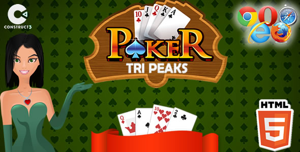 [Download] Tri Peaks Poker HTML5 Game – Construct 3 (.c3p) 