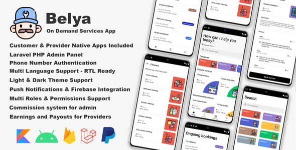 [Download] Belya – On Demand Service App | Customer & Provider Apps with Admin Panel 