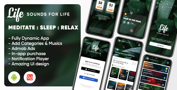 [Download] Life: Sleep Sounds – Meditation Sounds – Relax Music App – (Android/Laravel) 