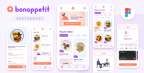 [Download] Bon Appetit – Restaurant App Figma Template 