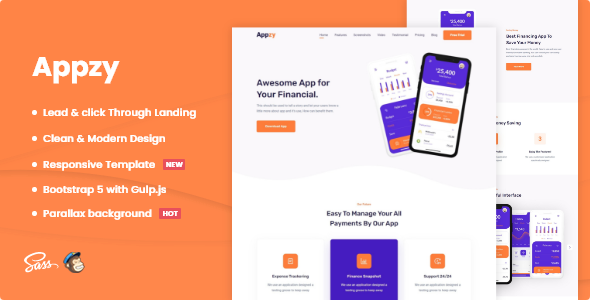 [Download] Appzy – App HTML Landing Page Template 