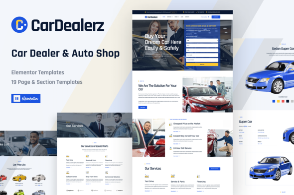 [Download] CarDealerz – Auto Dealer & Auto Shop Website Elementor Template Kit 