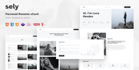 [Download] Sely – Personal Resume vCard HTML Template 