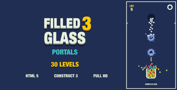 [Download] Filled Glass 3 Portals – HTML5 Game (Construct3) 