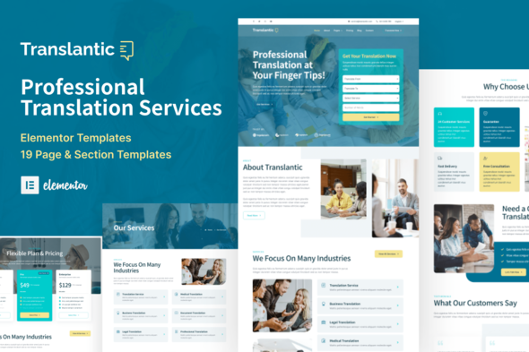[Download] Translantic – Translation Service Agency Elementor Template Kit 