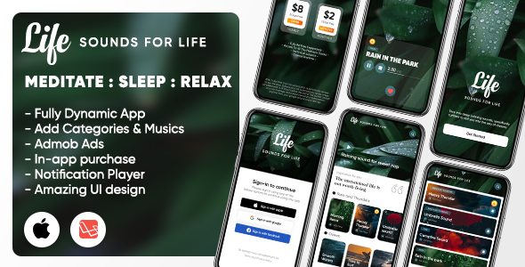 [Download] Life: Sleep Sounds – Meditation Sounds – Relax Music App – iOS (Swift UI/Laravel) 