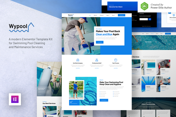 [Download] Wypool – Swimming Pool Cleaning & Maintenance Services Elementor Template Kit 