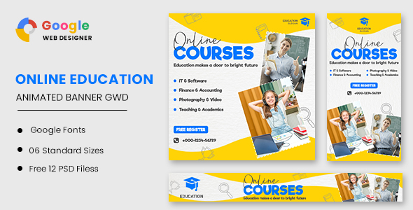 [Download] Online Courses Education HTML5 Banner Ads GWD 